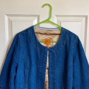 ABBY Z. woman's Jean jacket Size L.